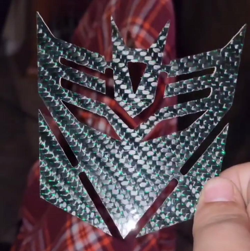 Carbon fiber Decepticon car emblem brand new